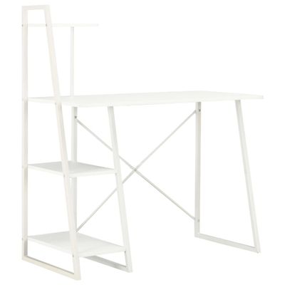 vidaXL Písací stôl s policami, biely 102x50x117 cm