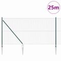 vidaXL Reťazová brána s hrotmi 25 x 1 m PVC potiahnutá oceľ Zelená