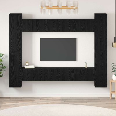vidaXL Zostava TV skriniek 10 pcs Čierny dub 30,5 x 30 x 90 cm
