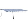 vidaXL Ručne zaťahovacia markíza s LED 600x300 cm modrá a biela