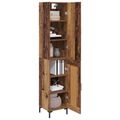 vidaXL Highboard Staré drevo 34,5 x 34 x 180 cm Kompozitné drevo
