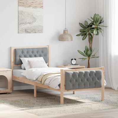 vidaXL Rám postele Svetlosivá 80 x 200 cm Masívne borovicové drevo
