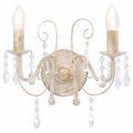 vidaXL Nástenná lampa s korálkami starožitná biela 2 x žiarovka E14
