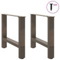 vidaXL Nohy konferenčného stolíka, prírodná oceľ, 2 ks, 60 x (42-43) cm, oceľ