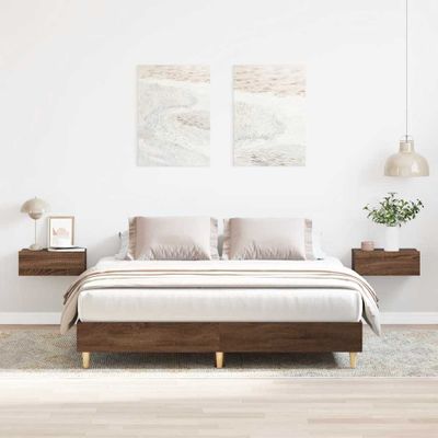 vidaXL Posteľný rám bez matraca hnedý dub 150x200 cm kompozitné drevo