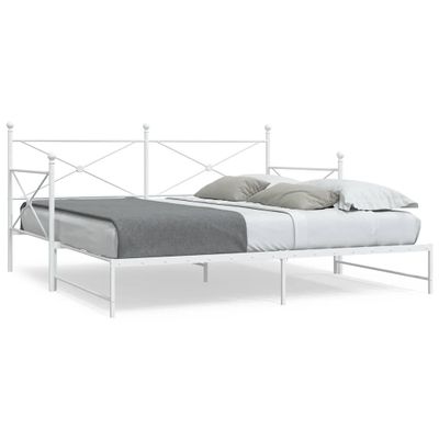 vidaXL Váľanda s kolieskom bez matraca Biela 107x203 cm Oceľ