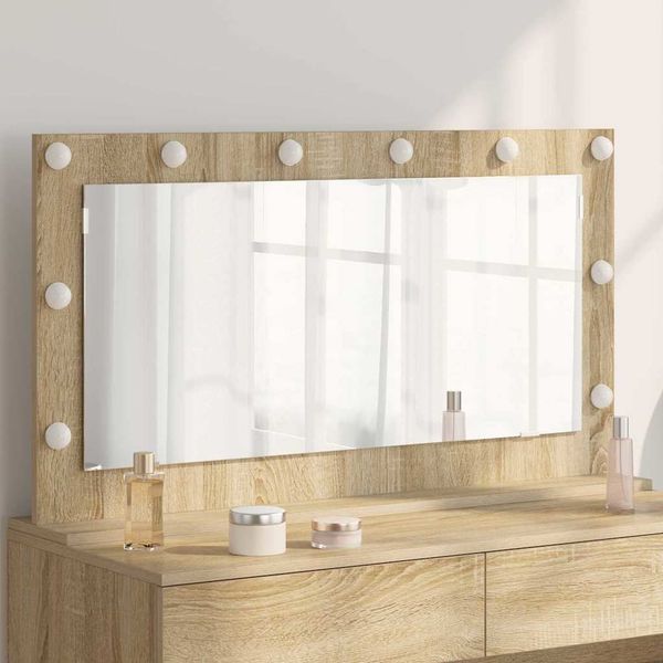vidaXL Toaletné zrkadlo Obdĺžnikový Sonoma dub 100 x 55 x 18 cm