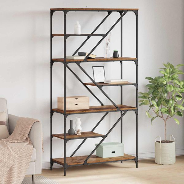 vidaXL Regál na knihy Staré drevo 91 x 36 x 176 cm Kompozitné drevo