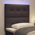 vidaXL LED hlavová doska s LED pásikmi Tmavohnedá 80 cm látka
