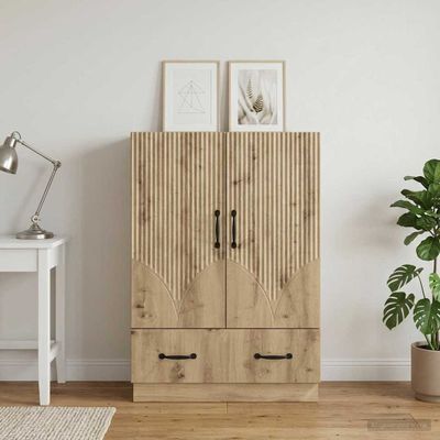 vidaXL Servírovacia skriňa Dub artisan 66 x 34,5 x 92 cm