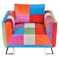 vidaXL Kreslo v tvare kocky s chrómovými nohami, patchwork, látka