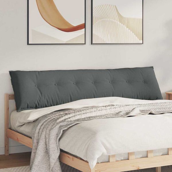 vidaXL Poduška na chrbát Tmavo šedá 200 x 19 x 50 cm látka