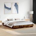 vidaXL Posteľný rám dymový dub 200x200 cm kompozitné drevo