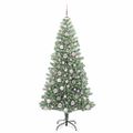 vidaXL Umelý vianočný stromček, snehom obalený, s LED svetlom 180 cm
