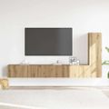 vidaXL 3-dielne TV nástenné skrinky dymový dub kompozitné drevo