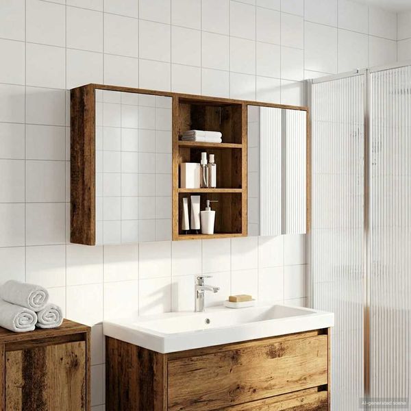 vidaXL Set kabinetov do kúpeľne s poličkou 3 pcs 126 x 16 x 62.5 cm