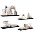 vidaXL Plávajúce nástenné police 4ks, lesklé čierne 80x23,5x3,8cm, MDF