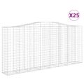 vidaXL Oblúkové gabiónové koše 25 ks 400x50x180/200cm pozink. železo