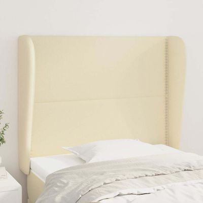 vidaXL Čelo postele so záhybmi krémový 93x23x118/128 cm umelá koža