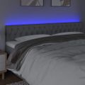 vidaXL Čelo postele s LED bledosivé 180x7x78/88 cm látka
