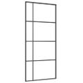 vidaXL Posuvné dvere s kovaním ESG sklo a hliník 90x205 cm