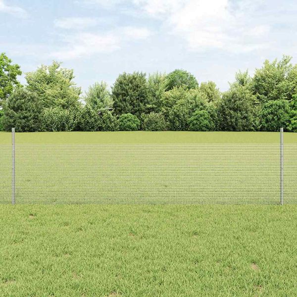 vidaXL Zváraný drôtový plot s podperou 50 x 0,5 m Strieborná Sieťovina