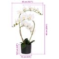 vidaXL Umelá orchidea s kvetináčom Biela 45 x 15 x 65 cm