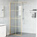 vidaXL Stena walk-in sprchy Zlatá 80 x 195 cm tvrdené sklo
