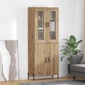 vidaXL Highboard Remeselný dub 69,5 x 34 x 180 cm Kompozitné drevo