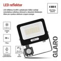LED reflektor GLARO EMOS ZS2334B s čidlem pohybu, 30 W, čierny, IP54, 3000 lm, neutrálne biela