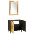 vidaXL Set kabinetov do kúpeľne 2 ks Čierna a mosadz 62 x 33 x 58 cm