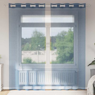 vidaXL Voile Záclony s priechodkami 2 ks Royal Blue