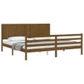 vidaXL Posteľný rám s čelom medovo-hnedý 200x200 cm masívne drevo