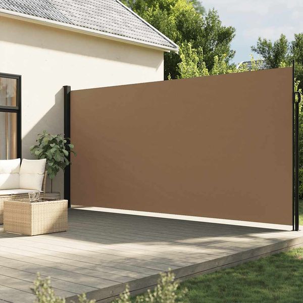 vidaXL Zaťahovacia bočná markíza, sivohnedá 220x600 cm