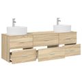 vidaXL Set kabinetov do kúpeľne 3 ks Dub sonoma 62,5 x 44,5 x 50 cm