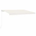 vidaXL Ručne zaťahovacia markíza s LED 400x300 cm krémová