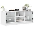 vidaXL TV skrinka so sklenenými dvierkami biela 102x37x42 cm