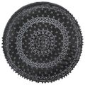 vidaXL Okrúhla taburetka s výšivkou antracitová 60x25 cm zamatová