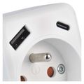 Zásuvka EMOS P0074 rozbočovacia 1×, 1×USB-A+1×USB-C, biela
