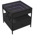 vidaXL Konferenčný stolík s nekonečnými LED čierny 50x50x51 cm