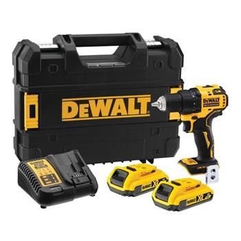 DeWalt Kompaktný vŕtačka/šroubovák 18 V XR s bezuhlíkovým motorm – 2 × 2 Ah