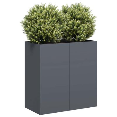 vidaXL kvetináč antracit 80x40x80 cm Oceľ valcovaná za studena