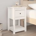 vidaXL Nočné stolíky 2 ks biele 40x35x61,5 cm masívne borovicové drevo