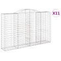 vidaXL Oblúkové gabiónové koše 11 ks 300x50x180/200cm pozink. železo