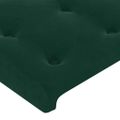 vidaXL Čelo postele so záhybmi tmavozelený 203x23x78/88 cm zamat