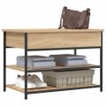 vidaXL Lavička na topánky dub sonoma 70x42,5x50 cm kompozitné drevo
