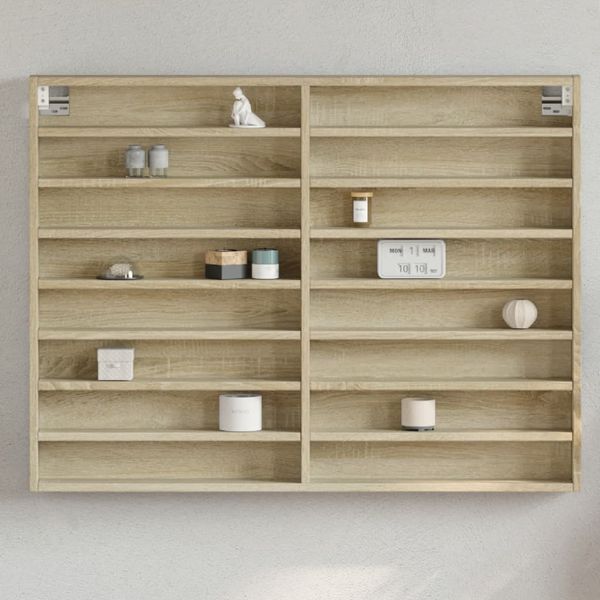 vidaXL Vitrína dub sonoma 100x8,5x75 cm kompozitné drevo