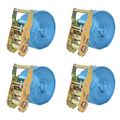 vidaXL Upínacie popruhy s račňou 4 ks, 2 tony, 6mx38mm, modré