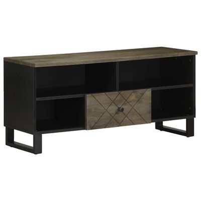 vidaXL TV skrinka, čierna 100x33x46 cm, mangový masív