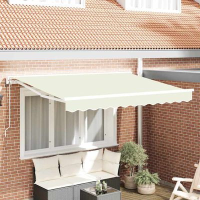 vidaXL Rám markízy Krémová 250 x 200 cm Polyester s PU povrchom